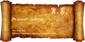 Musser Barna névjegykártya